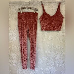 Lululemon Crushed Velvet Pink Two-Piece Set
